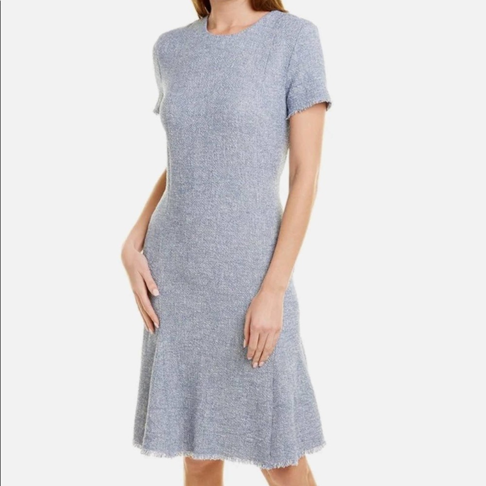 J McLaughlin Bree A Line Blue Tweed Dress S